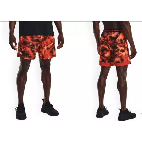 Under Armour Mens HeatGear Fitted Athletic Shorts Red/Black Size S - Picture 1 of 6